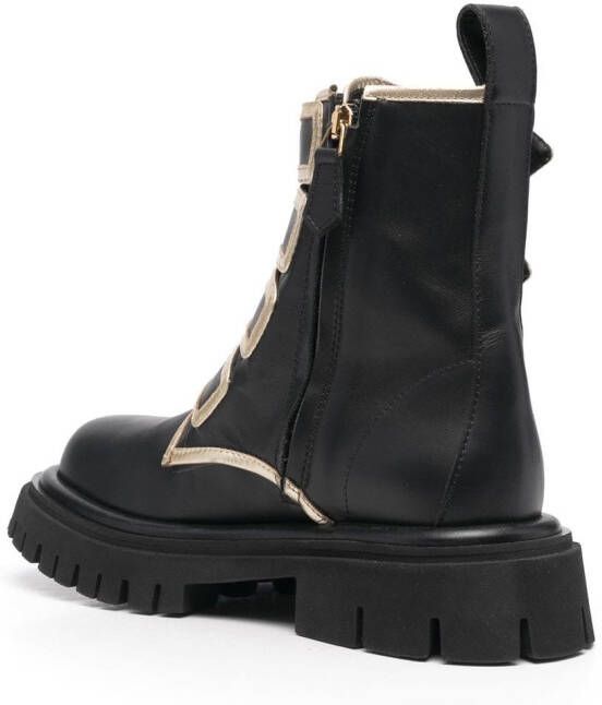 Moschino Enkellaarzen met gesp Zwart