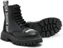 Moschino Kids Combat boots met logo Zwart - Thumbnail 2