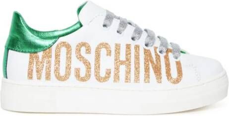 Moschino Kids Sneakers met logoprint Wit