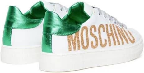 Moschino Kids Sneakers met logoprint Wit