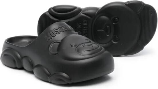 Moschino Kids Gummy sandalen met teddybeerprint Zwart