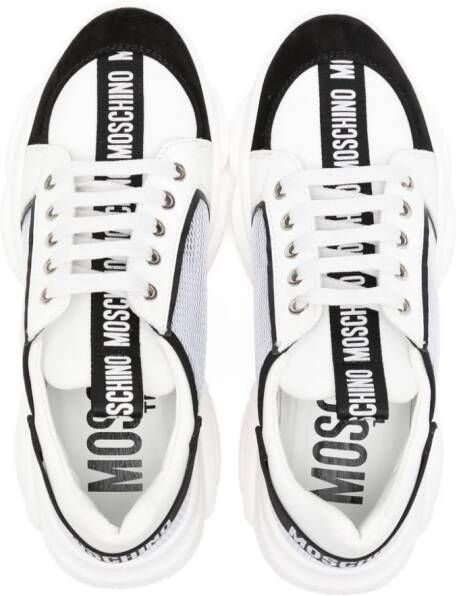 Moschino Kids lace-up fastening sneakers Wit