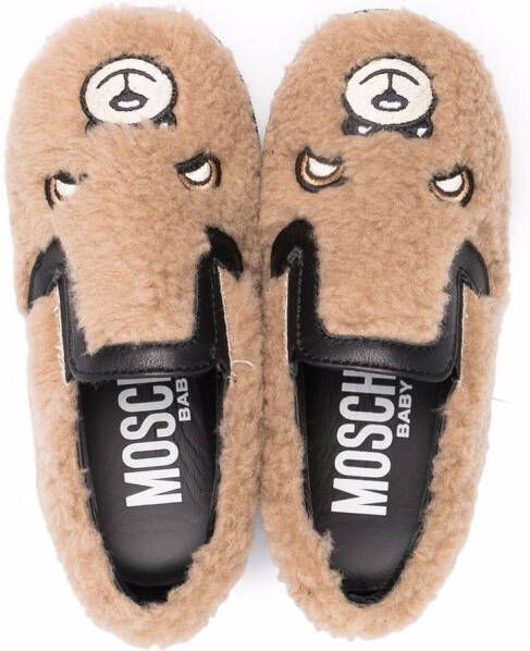 Moschino Kids Lammy slippers Beige