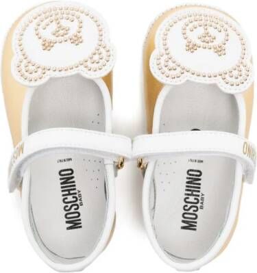 Moschino Kids Leren ballerina's Goud