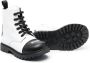 Moschino Kids Leren combat boots Zwart - Thumbnail 2