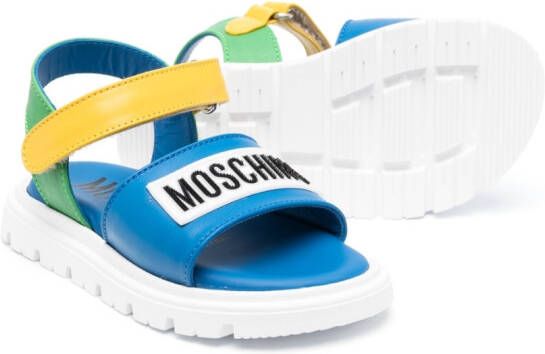 Moschino Kids Leren sneakers Blauw