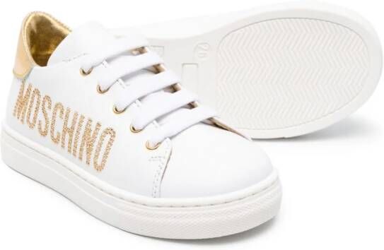 Moschino Kids Leren sneakers Wit