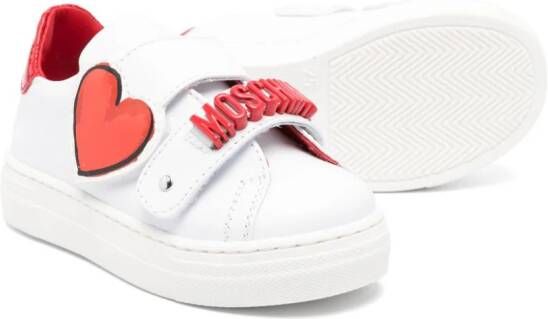 Moschino Kids Leren sneakers Wit