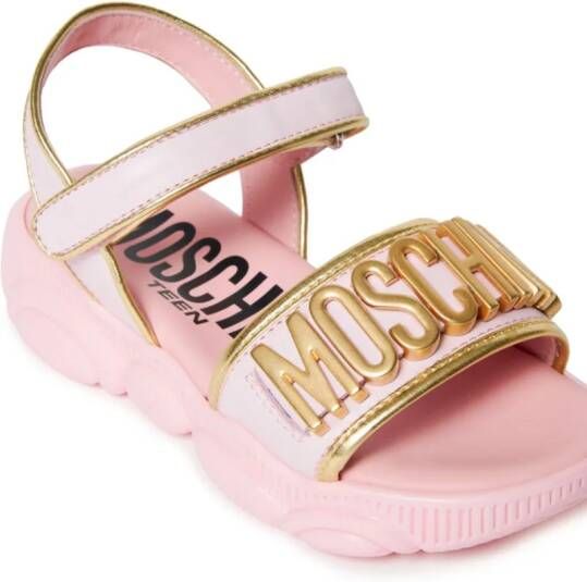 Moschino Kids Leren sandalen Roze