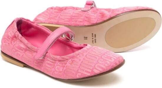 Moschino Kids Ballerina's met ronde neus Roze