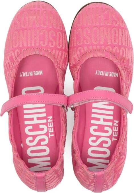 Moschino Kids Ballerina's met ronde neus Roze