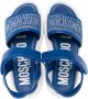 Moschino Kids Sandalen met logo jacquard en klittenband Blauw - Thumbnail 3