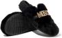 Moschino Kids Slippers van imitatiebont met logo Zwart - Thumbnail 4