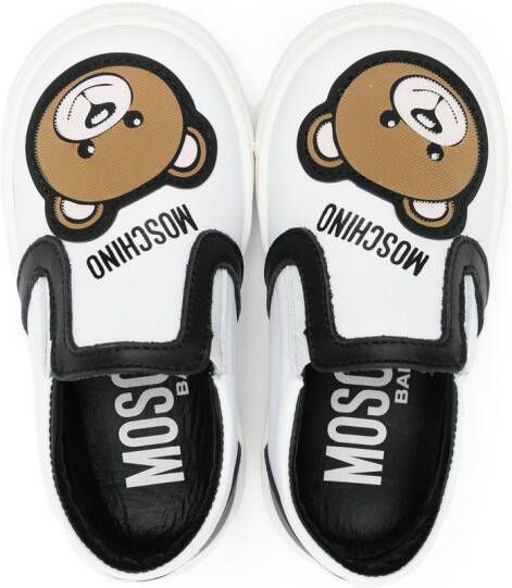 Moschino Kids Sneakers met logopatch Wit