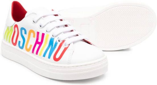 Moschino Kids Leren sneakers Wit