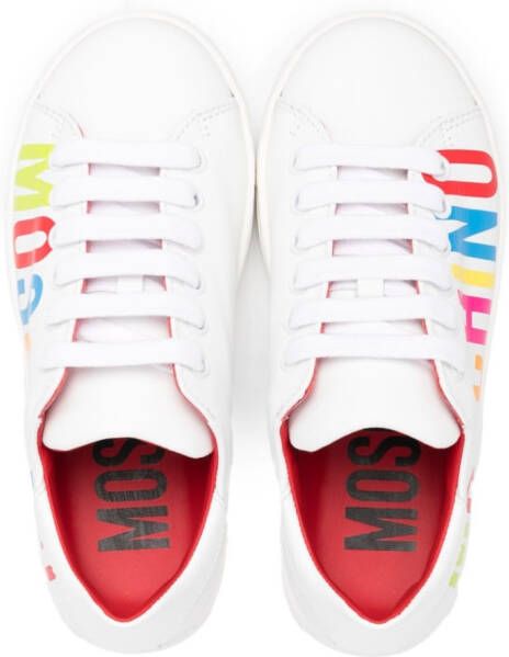 Moschino Kids Leren sneakers Wit