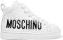 Moschino Kids Leren sneakers met logoprint Wit - Thumbnail 2