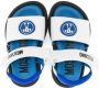 Moschino Kids Leren sandalen met open neus en logoprint Blauw - Thumbnail 3