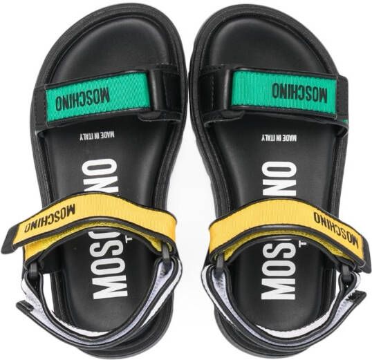 Moschino Kids Sandalen met klittenband Zwart