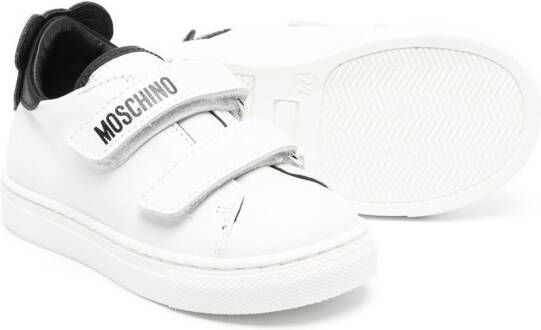Moschino Kids Sneakers met logoband Wit