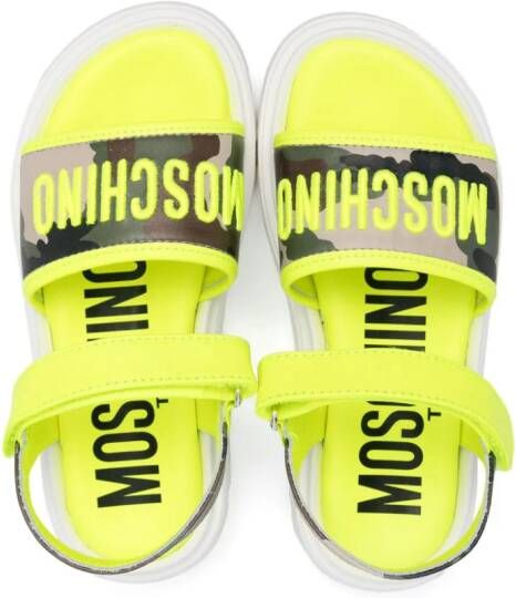 Moschino Kids Sandalen met camouflageprint Groen