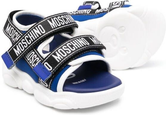 Moschino Kids Sandalen met klittenband Blauw