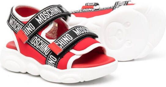 Moschino Kids Sandalen met klittenband Rood