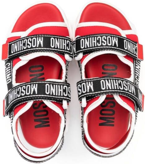 Moschino Kids Sandalen met klittenband Rood