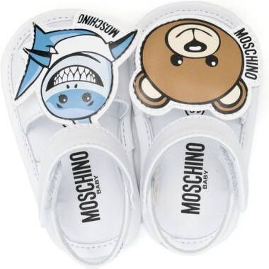 Moschino Kids Sandalen met klittenband Wit