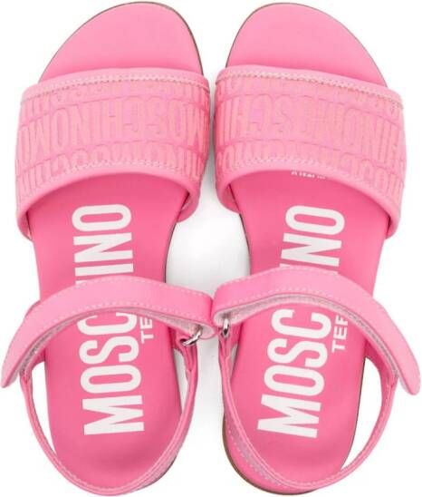 Moschino Kids Sandalen met logo-jacquard Roze