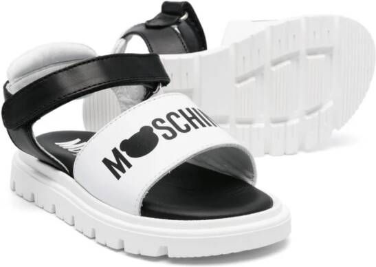 Moschino Kids Sandalen met logoprint Zwart