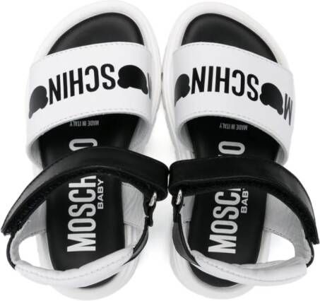 Moschino Kids Sandalen met logoprint Zwart