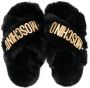 Moschino Kids Sandalen van imitatiebont Zwart - Thumbnail 3