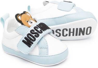 Moschino Kids Sneakers met geborduurd logo Wit