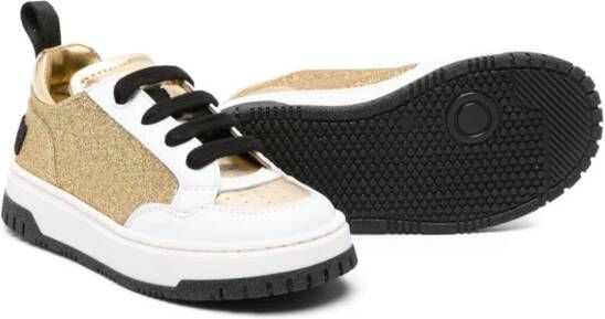 Moschino Kids Sneakers met glitters Goud