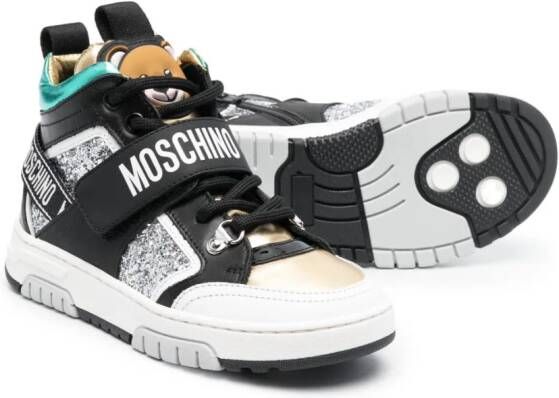 Moschino Kids Sneakers met glitters Zwart