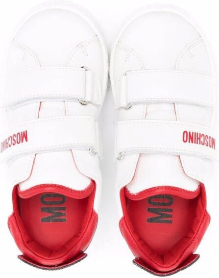 Moschino Kids Sneakers met klittenband Wit