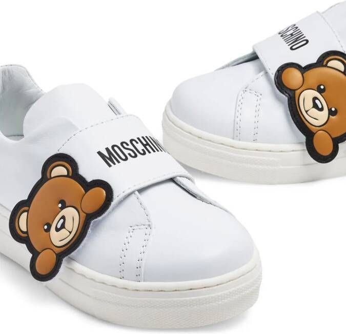 Moschino Kids Sneakers met klittenband Wit