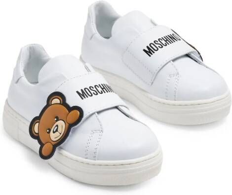 Moschino Kids Sneakers met klittenband Wit