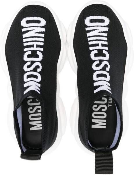 Moschino Kids Sneakers met logo jacquard Zwart