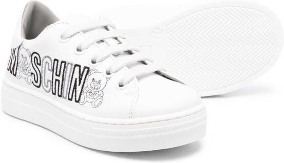 Moschino Kids Sneakers met logo Wit