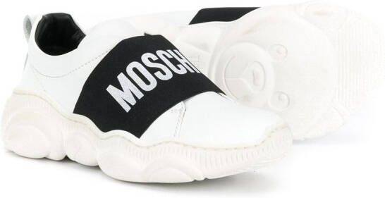 Moschino Kids Sneakers met logo Wit