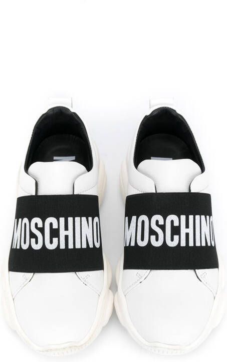 Moschino Kids Sneakers met logo Wit