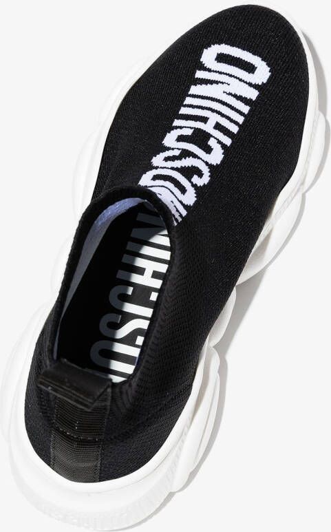 Moschino Kids Sneakers met logo Zwart