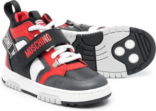 Moschino Kids Sneakers met logoprint Rood