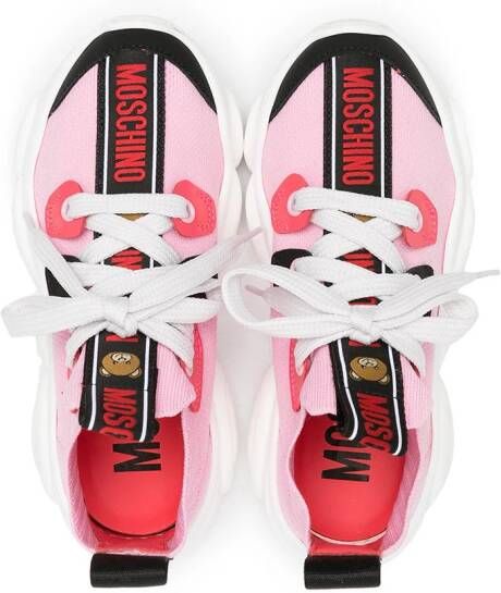 Moschino Kids Sneakers met logoprint Roze
