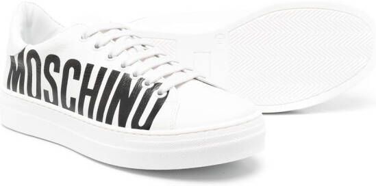 Moschino Kids Sneakers met logoprint Wit