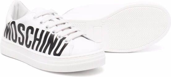 Moschino Kids Sneakers met logoprint Wit