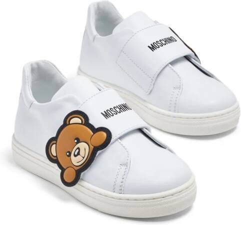 Moschino Kids Sneakers met logoprint Wit