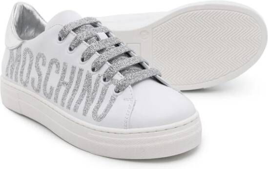 Moschino Kids Sneakers met logoprint Wit